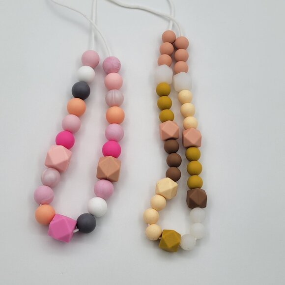 2 Handmade Breastfeeding necklace Silicone Beads for nursing mothers . - Picture 2 of 14